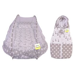 Kwitchy New Born Baby Bedding Set Luxury Cushioned Mattress & Sleeping Bag Combo (0-12 Months Grey)-picture-28