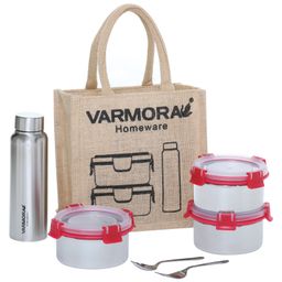 VARMORA SS Cromo Lunch Box Set with Bag - Raspberry Pink-10
