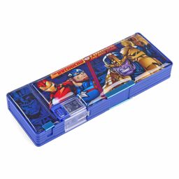 Avengers Printed 2 Button Pencil Box - Navy Blue-23