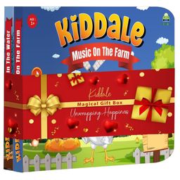 Kiddale 2-Pack Interactive Board (Non-Sound) Books for Kids: "Music on the Farm" & "Ripple in the Water" - Engaging Animal and Nature-Themed Stories to Inspire Curiosity and Imagination- Multicolor-12