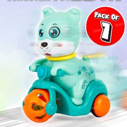 Fiddlerz Cute Dog Scooter Toy for Kids Pull Back Action Mini Animal Ride-On Bike Fun Play for Toddlers and Babies -Assorted (Pack of 1)-10