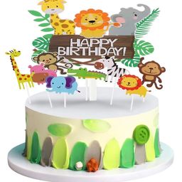 Funcart Jungle Animal Cake Topper - Multicolor-image-5