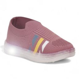 Lil Lollipop Mesh Detailed Slip On LED Shoes - Mauve-picture-41