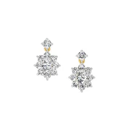 Sparkles Lab Grown Diamond 1.79 Carat Floral Drop Stud Earrings 14K Yellow Gold-image-63