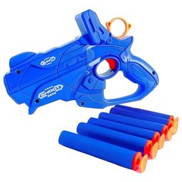 NEGOCIO Long Distance Shooting ZAP Toy Gun with Target Holder to Shoot + 10 Soft Dart Combo- PACK OF 1- COLOR MAY VARY image 4