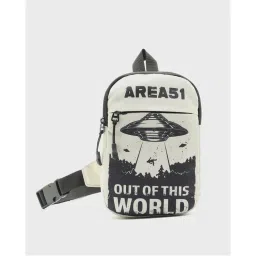 Bewakoof Unisex Beige Area 51 Printed Sling Bag-picture-18