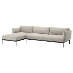 ikea äpplaryd 4-seat sofa with chaise longue, Lejde light grey-picture-13