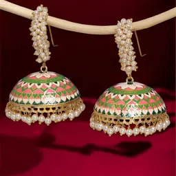 Anouk Meenakari Dome Shaped Jhumkas Earrings-93