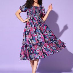 STARWORD Peter Pan Collar Fit & Flare Dress-image-71