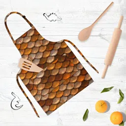 ArtzFolio Brown & Beige Printed Cotton Apron-image-15