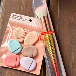 CHRONEX Set Of 7 Finger Mini Eye Puff With Face Brush-3
