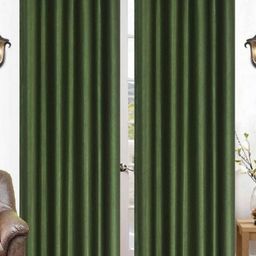 BELLA TRUE Green 2 Pieces Semi Transparent Long Door Curtains-10