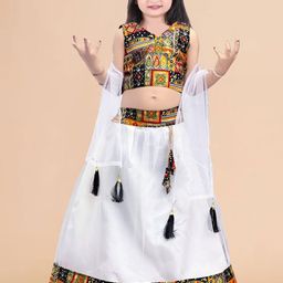 Sainur creation Girls Printed Ready to Wear Lehenga & Blouse With Dupatta-image-76