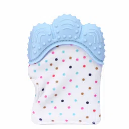 Kritiu Blue & White Mitten Shape Baby Teether-image-3