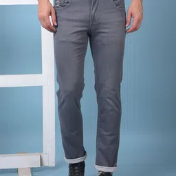 Canary London Men Smart Slim Fit Low-Rise Light Fade Printed Stretchable Jeans-image-99