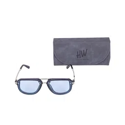 HAMILTANO WINSTON Men Blue Lens & Black Wayfarer Sunglasses with UV Protected Lens-image-87