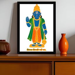 Art Street Blue & Yellow 1 Piece Paper Religious Wall Paintings-image-45
