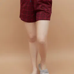 Ginger by Lifestyle Women Checked Cotton Regular Fit Shorts-image-71