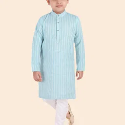 Ethniks Neu-Ron Boys Striped Regular Pure Cotton Kurta with Pyjamas-picture-29