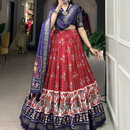 LADY SHOPI Printed Ready to Wear Lehenga & Unstitched Blouse With Dupatta-picture-58
