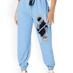 SAAHASAM Women Printed Relaxed Loose Fit Joggers Trousers-picture-17