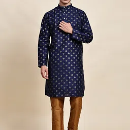 SKAVIJ Men Ethnic Motifs Printed Regular Kurta with Pyjamas-13