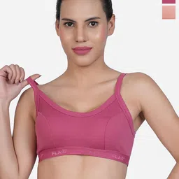 Shyam Sons FLAIR Lovely Pack Of 2 Cotton Non Padded Slip-On Seamless Sports Bra-image-43