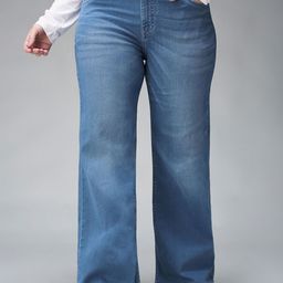 Miss Chase A+ Women Wide Leg Light Fade Stretchable Jeans-image-52