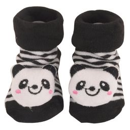 Yellow Bee Panda Anti-Skid Stuffed Striped Socks - Black-image-25