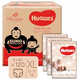 Huggies Premium Soft Pants Sumo Monthly Pack Extra Large XL Size Baby Diaper Pants- 120 Pieces-image-52