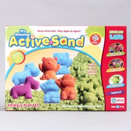Ekta Toys Active Sand Set with Animal Moulds - Green-20