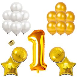 Shopperskart 1st Birthday Balloon Decoration Kit Golden - Pack of 36-image-38