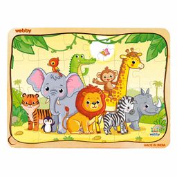 Webby Jungle Safari Wooden Jigsaw Puzzle Multicolor - 24 Pieces-1