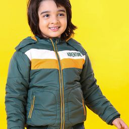 Babyhug Full Sleeves Jacket With Hood - Green-image-14