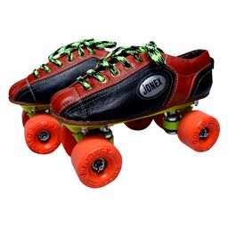 JJ Jonex Fix Body Quad Shoe Rollo Rubber Skates With Bag Size Senior 8 Uk- Red-13