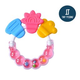 Tiny Tycoonz Silicone Teether - Pink-93