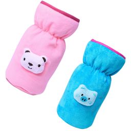 The Little Lookers Plush Cotton Bottle Cover Pink Blue Pack of 2 - Fits 330 ml Bottle-image-4