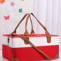Diaper Caddy Bag - White Red-28