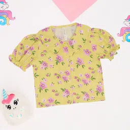 Pantaloons Junior Floral Print Puff Sleeve Top-picture-55