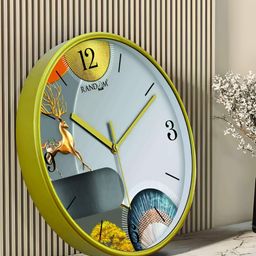 RANDOM Green & Grey Printed Contemporary Round Analogue Wall Clock-29