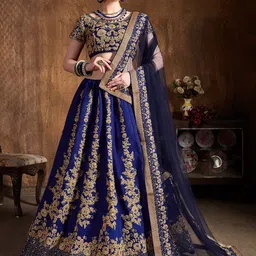 DIVASTRI Embroidered Sequinned Semi-Stitched Lehenga & Unstitched Blouse With Dupatta-picture-40