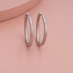 Kushal's Fashion Jewellery Rhodium-Plated Circular Hoop Earrings-image-50