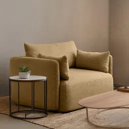nestroots CozyChic Mustard-Colored Boucle Accent Sofa-25