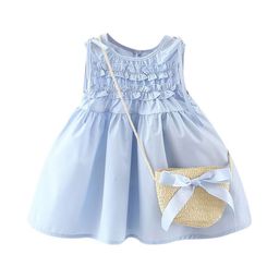 StyleCast x Revolte Girls Round Neck Frills Detail A-Line Dress with Bag-54