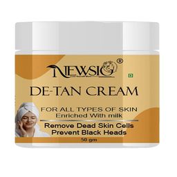 Newsio De-Tan Cream For Dead Skin Cells & Black Heads With Milk - 50 g-40