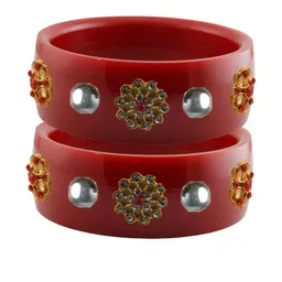 Vidhya Kangan Multi-Coloured Brass Bangles-image-92