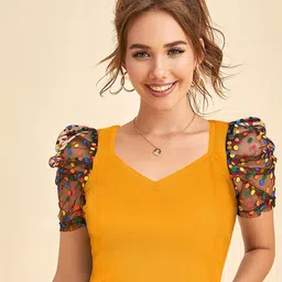 CORSICA Puff Sleeve Top-45