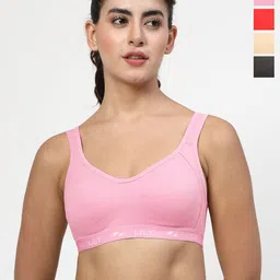 LILY Women Pack of 4 Strops555 Full Coverage Non Padded Sports Bra-picture-31