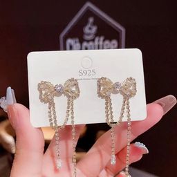 Estailo fashion Gold-Plated Artificial Stones Studded Quirky Drop Earrings-image-56