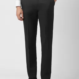 Van Heusen Men Solid Slim Fit Mid-Rise Flat-Front Formal Trousers-image-48